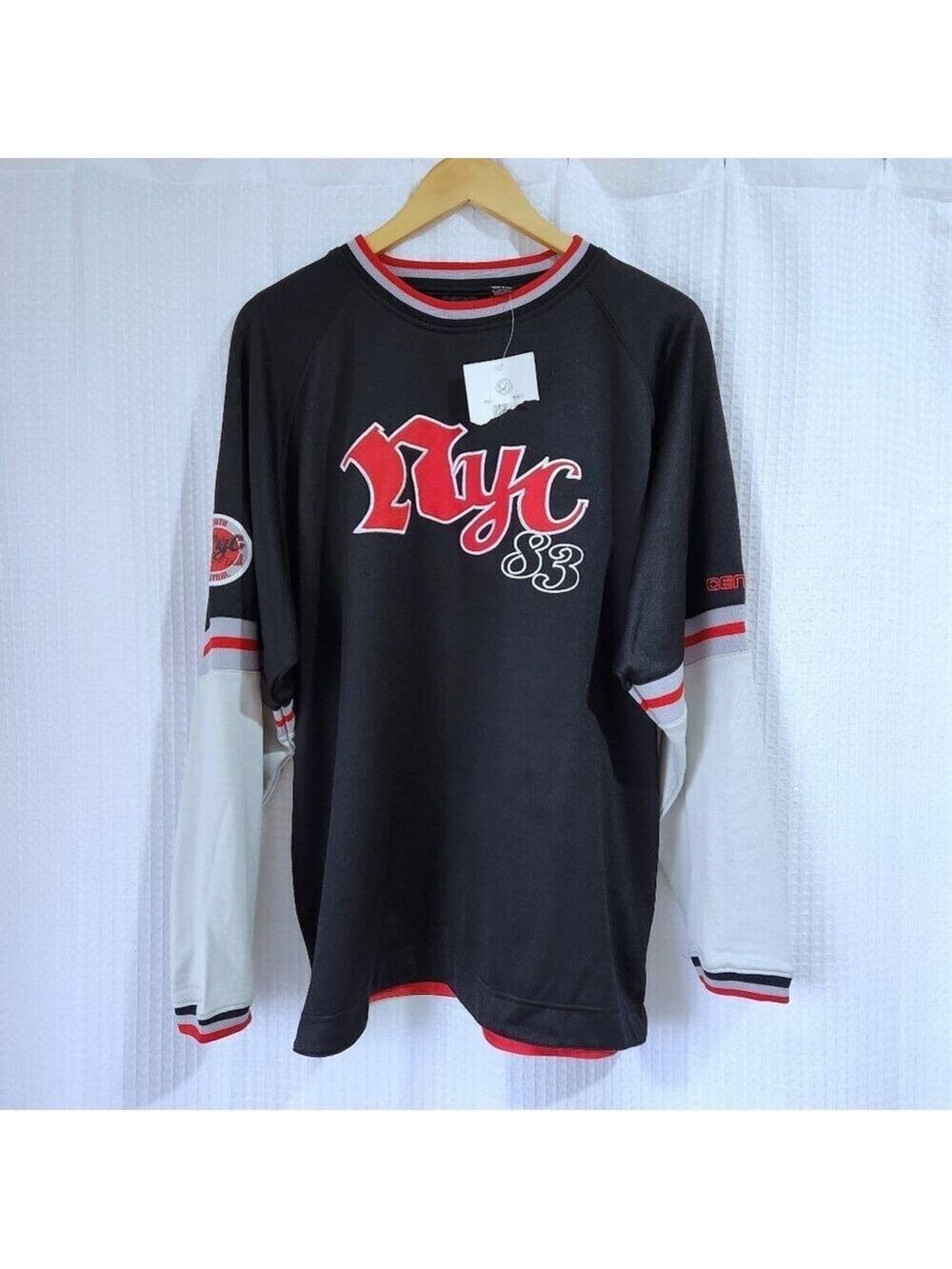 NYC Top South Central Sweater Men's LG Long Sleeve Black Athletic Works NWT